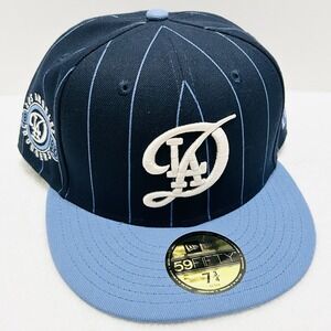 New Era Los Angeles Dodgers City Connect Pinstripe 59FIFTY Fitted Hat Cap 7 3/4‎